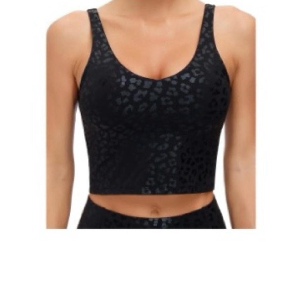 Black Leopard Print Women's Intimate Top